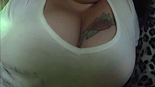 My wife sucking and showing big tits