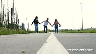 Teens Mia Richi and Amalia Davis Sloppy Double Blowjob! Can You Handle It?