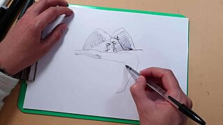 Two Beautiful Sexy Girls A Quick Sketch With A Ballpoint Pen