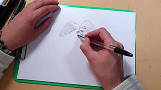 Two Beautiful Sexy Girls A Quick Sketch With A Ballpoint Pen