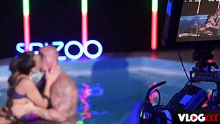 Zuzu Sweet plays slut in pool photoshoot fucking