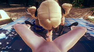 Fischl Gives Pov Blowjob, Cum On Face!