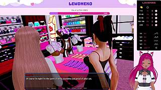 Vtuber lewdneko moans during outdoor masturbation in harem hotel