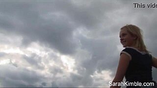 Sarah Kimble Shows Pussy Closeup At Beach