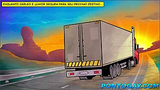 On BR69, the virgin backpacker had to take the trucker's big cock in his ass.