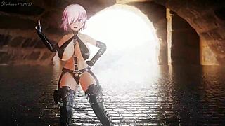 I love mashu kyreilight's big tits in this hentai mmd