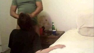 Amateur couple enjoys BDSM sex with a submissive partner