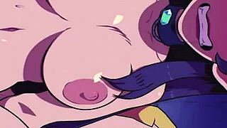 Anime and hentai styled animation of a vampire sucking semen