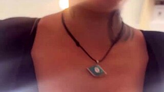 Blonde Brazilian Sweats In Gym, Removes Big Tits To Breathe