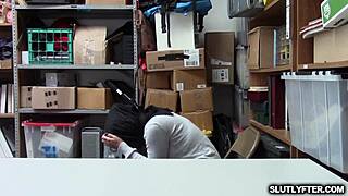 Hardcore teen Ella Knox rides monster cock in shop