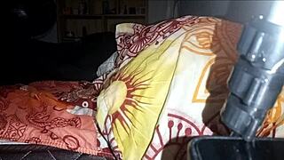 Young stepfather sneaks into bed for recorded missionary fuck