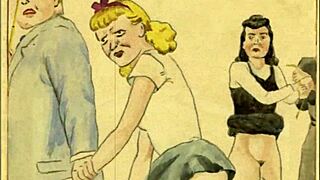 vintage erotic drawing from retro comic
