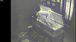 Hardcore sex in a coffin, dogging action