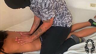 Horny stepsister enjoys that massage session