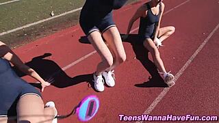 finger fucked teen 18+ lez at party