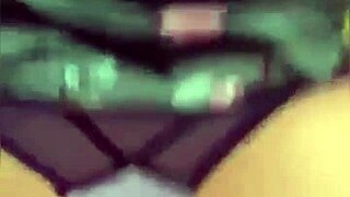 Girl experiences doggy style sex.