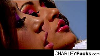 Charlie Enjoys Wet and Slippery Fun with Brunette Capri