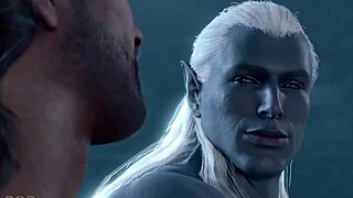 Baldur's Gate 3 naked gay romance with Gale