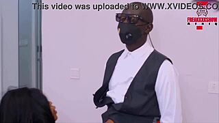 big cock bodyguard fucks his boss's ebony wife to keep his job, please subscribe to red