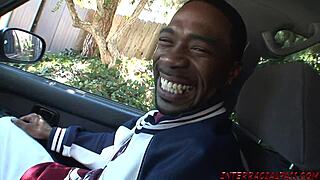 can blonde slut handle huge black cock sucking?