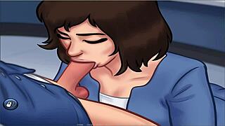 Detailed Scene From Summer Time Saga UNC Part 15 In Anime Style.