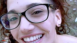 does latina teen cum hard outdoors?