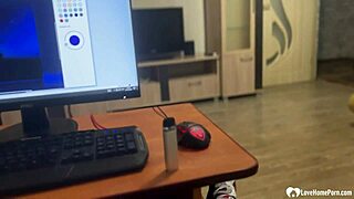 i stopped working to spend time with my friend, showing her pierced nipples in homemade setting