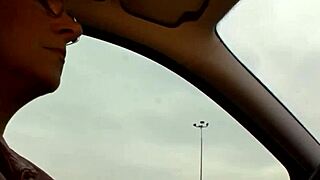 Horny milf gets a liquid lunch in the backseat