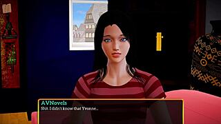 Teen in cartoon family gets big cock in homemade hentai game