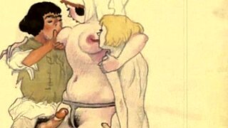 Vintage erotic drawings reveal hidden desires in retro hentai style