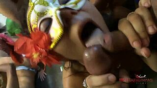 Carnival party with latina dancers and music