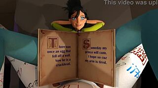 horny brunette deepthroats big cock in 3d cartoon?