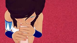 The Avatar Korra Delivers a Perfect Blowjob in 3D Cartoon Hentai