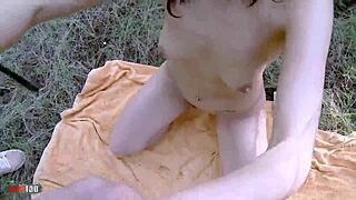 does latina teen cum hard outdoors?
