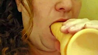 you can see the redhead chubby babe loves deepthroat sucking cock