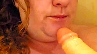 you can see the redhead chubby babe loves deepthroat sucking cock