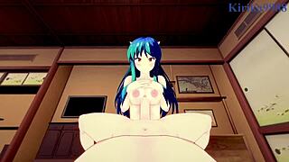 lum's intense sex contrasts with her cute outfit in urusei yatsura 2022 hentai