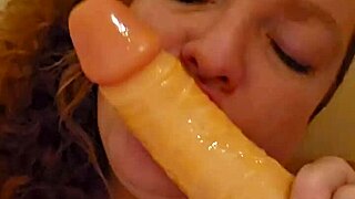 you can see the redhead chubby babe loves deepthroat sucking cock