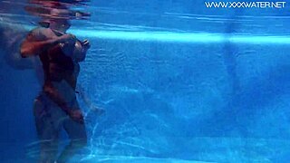 Heidi Van, the hottest MILF from Canada, enjoys solo pleasure in the pool