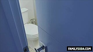 Stepdad Drills Young Stepson's Girlfriend In Bathroom Taboo Scene
