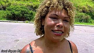 Feeling horny, I get out of the car to touch my fat ass in public