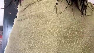 This is a hidden camera video of a tarty Latina babe who exposes her natural big tits