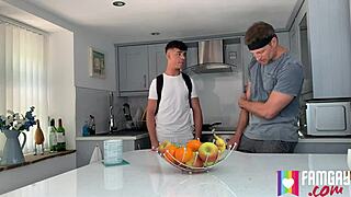 Twink Kendrick Thomas Gets Foot Massage from James Keresford with Big Cock Tease.