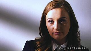 hey, this hot babe is fucking the handsome dean in his office