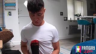 Twink Kendrick Thomas Gets Foot Massage from James Keresford with Big Cock Tease.