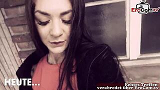 Thin german teen slut meets for car sex