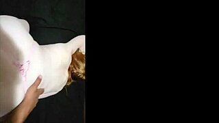 sexy red headed girl with very nice ass in doggystyle cowgirl