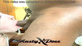 Skinny Petite Whore Eagerly Sucks Big Black Cock in Intense Blowjob