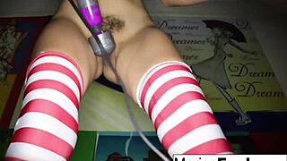 marica strips off costume and plays with herself