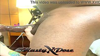 Skinny Petite Whore Eagerly Sucks Big Black Cock in Intense Blowjob